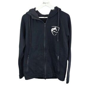 Alphalete Men's Full Zip Hoodie, Black, Classic, Long Sleeve Sweater, Size M